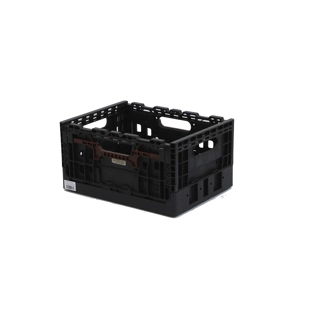 WICKED Smart Crate zwart met bruine grepen (recycled plastic) - WICKED Smart Crate (recycled plastic)