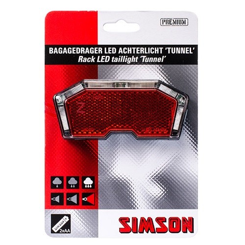 SIMSON - 022021 Batterij Bagagedrager achterlicht ''Tunnel'' 3 LED, a - SIMSON - 022021