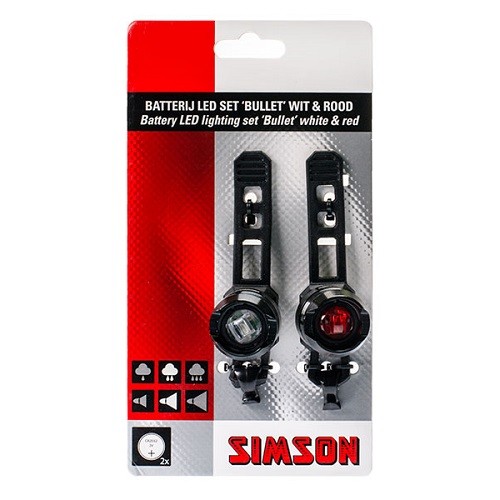 SIMSON - 022009 Batterij LED set ''Bullet'',1 LED's, 2.5 LUX/1.5 LUX - SIMSON - 022009