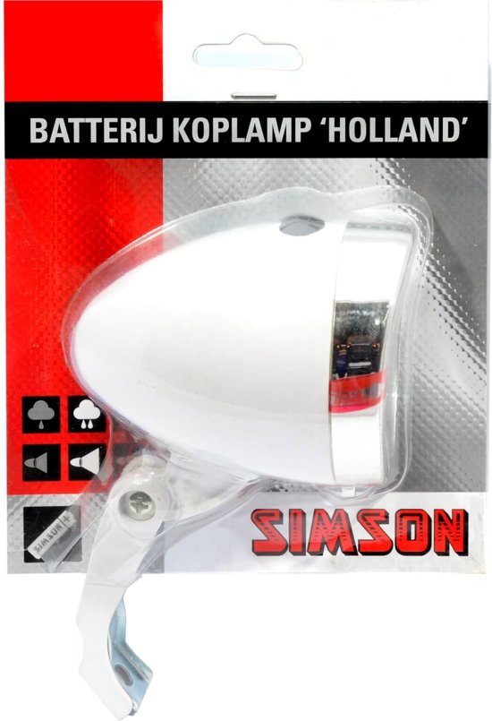 SIMSON - 020772 Batterij Voorvork koplamp "Holland" 3 LED's wit - SIMSON - 020772