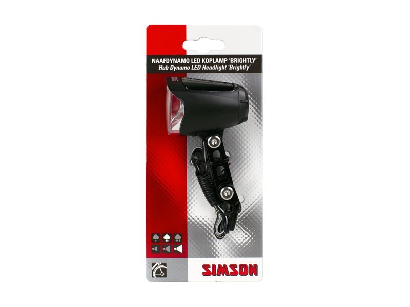 SIMSON - 022027 Naafdynamo koplamp 'Brightly', 70 LUX,  auto/on/off - SIMSON - 022027