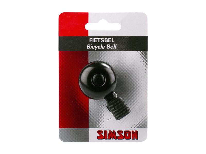 SIMSON - 021229 fietsbel Mini 32mm, vaste kunststof bevestiging, zwart - SIMSON - 021229