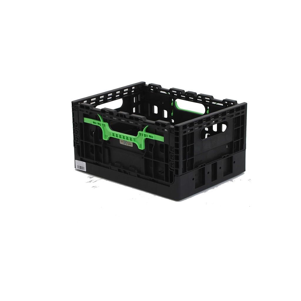 WICKED Smart Crate zwart met groene grepen (recycled plastic) - WICKED Smart Crate (recycled plastic)