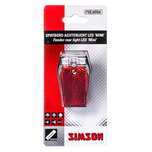 SIMSON - 022020 Batterij Spatbord achterlicht ''Mini'' 1 LED on/off - SIMSON - 022020