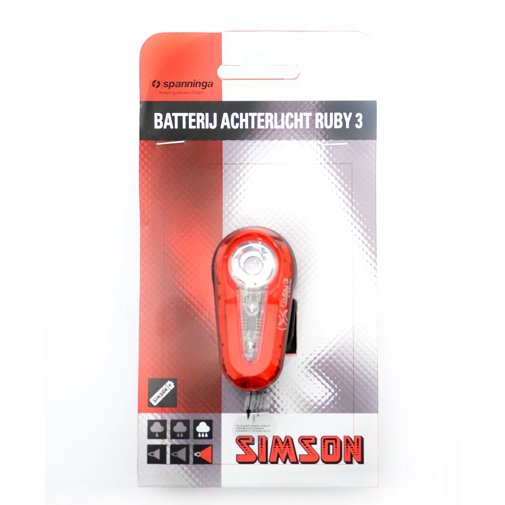 SIMSON - 020780 Batterijachterlicht "Ruby 3" - SIMSON - 020780