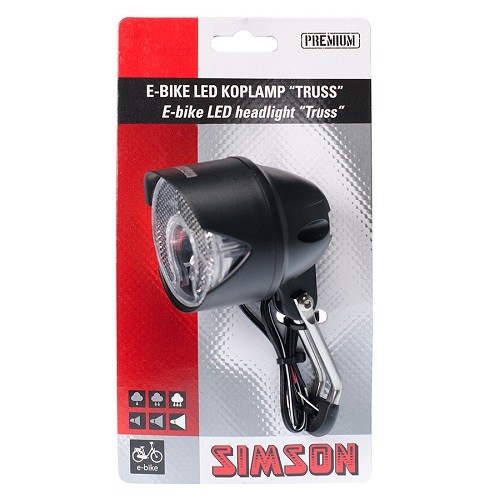 SIMSON - 022016 E-bike Voorvork koplamp ''Truss'' 6-60V, 30 LUX - SIMSON - 022016