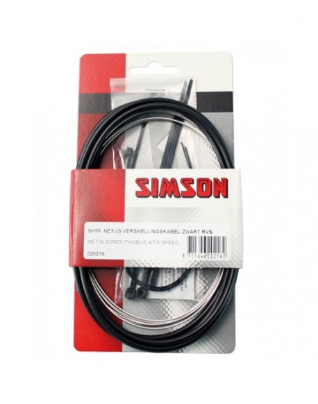 SIMSON - 020216 Shim. Nexus Versn.kabel zwart RVS - SIMSON - 020216