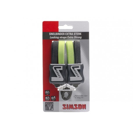 SIMSON - 021370 Snelbinder Extra Sterk, 4 binder, zwart-groen - SIMSON - 021370