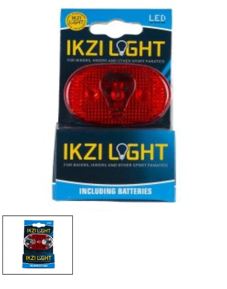 IKZI LIGHT opkliklampje 3 led achter - IKZI LIGHT opkliklampje